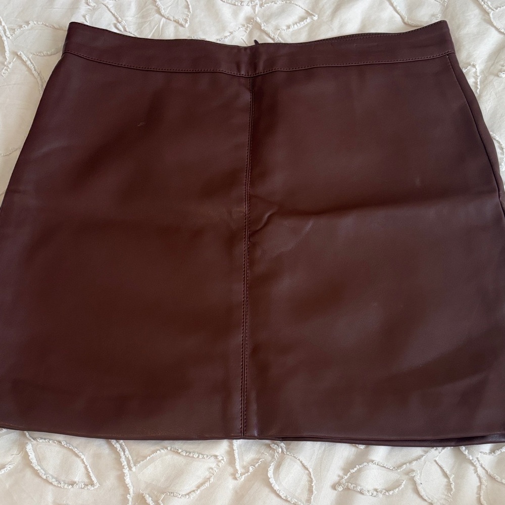 Altar'd State Brown Faux Leather Mini Skirt